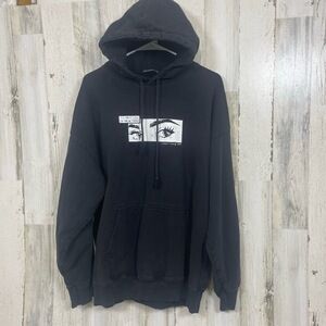 Brandy Melville John Galt Hoodie Black OSFA I'll Meet You In New York 1984 Black